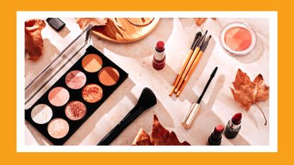 What our editors are buying during the Ulta Fall Haul. Pictured: Autumn skincare and autumn makeup concept with beauty products on table